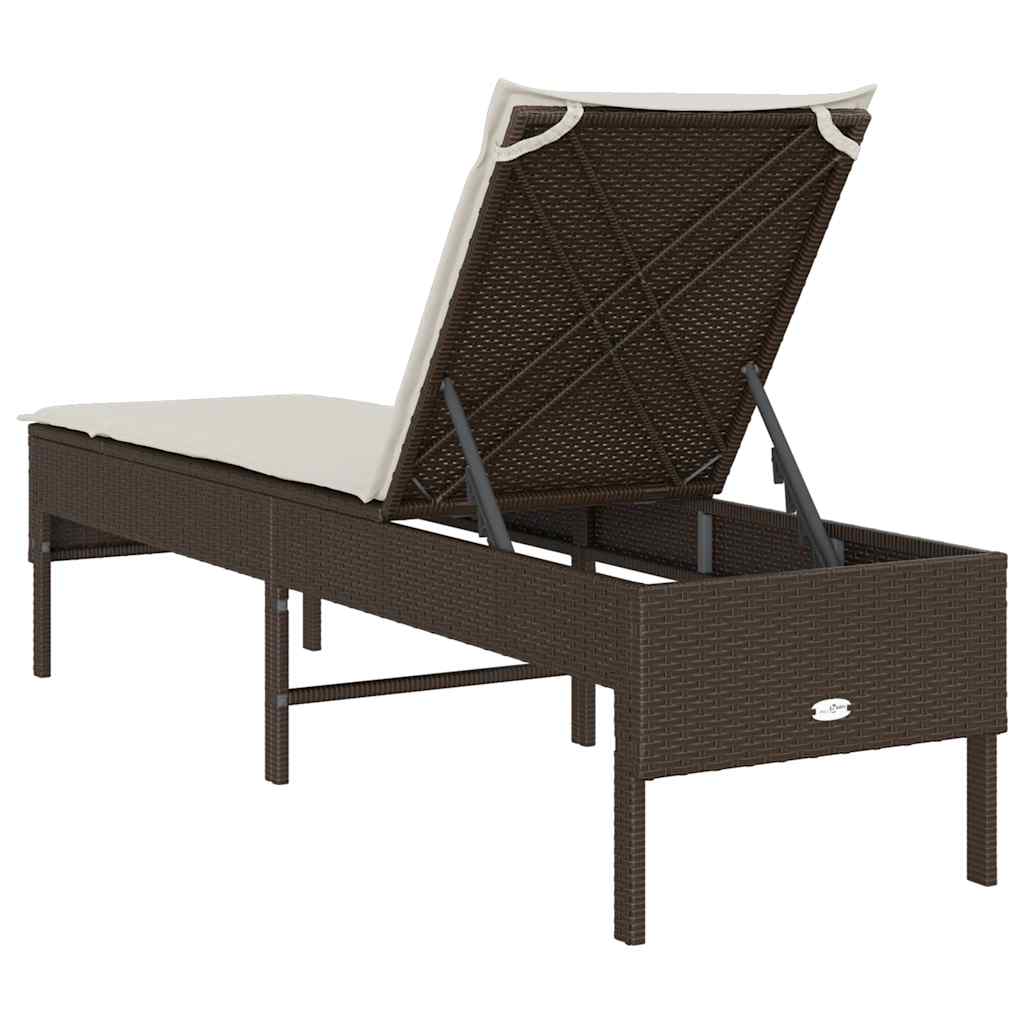 Sonnenliege Mit Auflage 55X200X44 Cm Poly Rattan