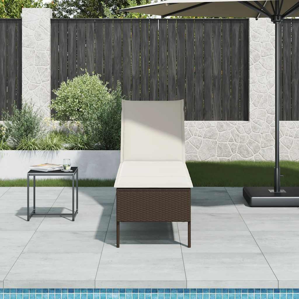 Sonnenliege Mit Auflage 55X200X44 Cm Poly Rattan