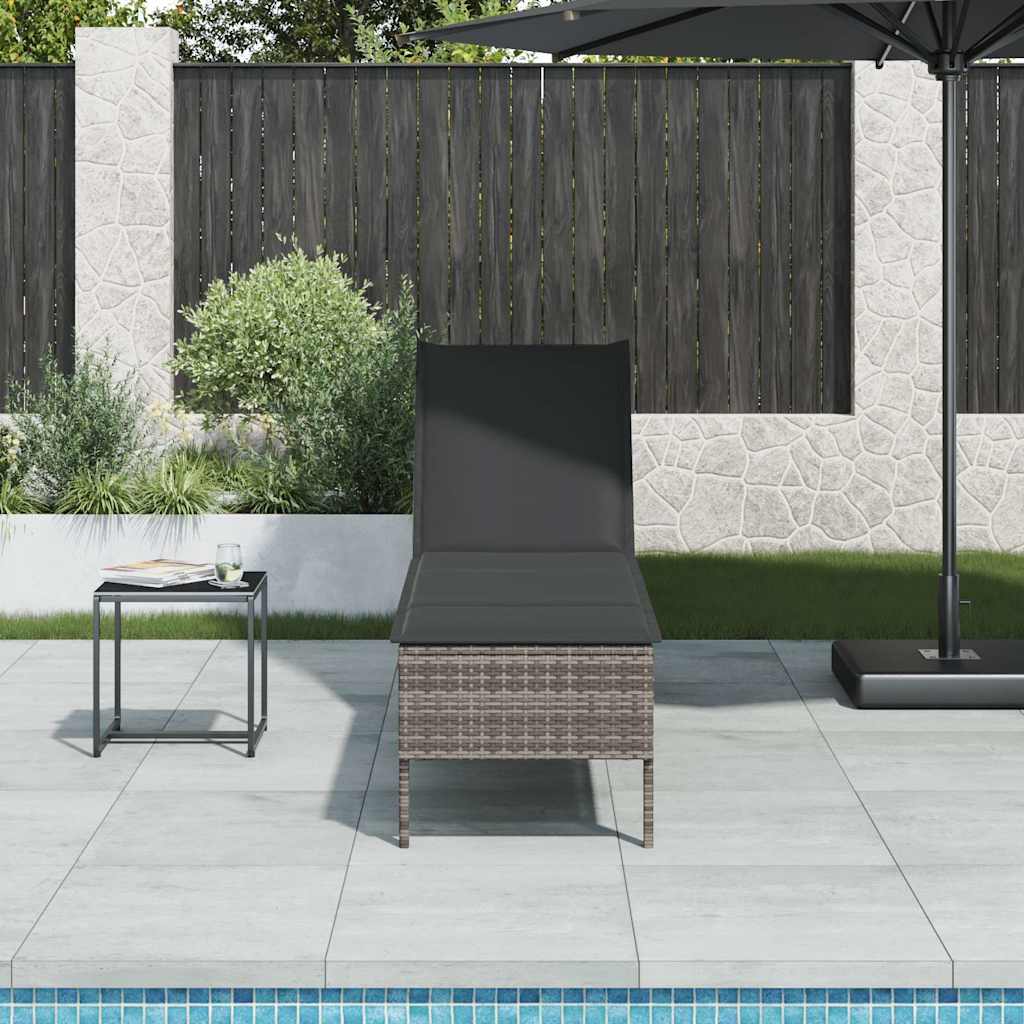 Sonnenliege Mit Auflage 55X200X44 Cm Poly Rattan