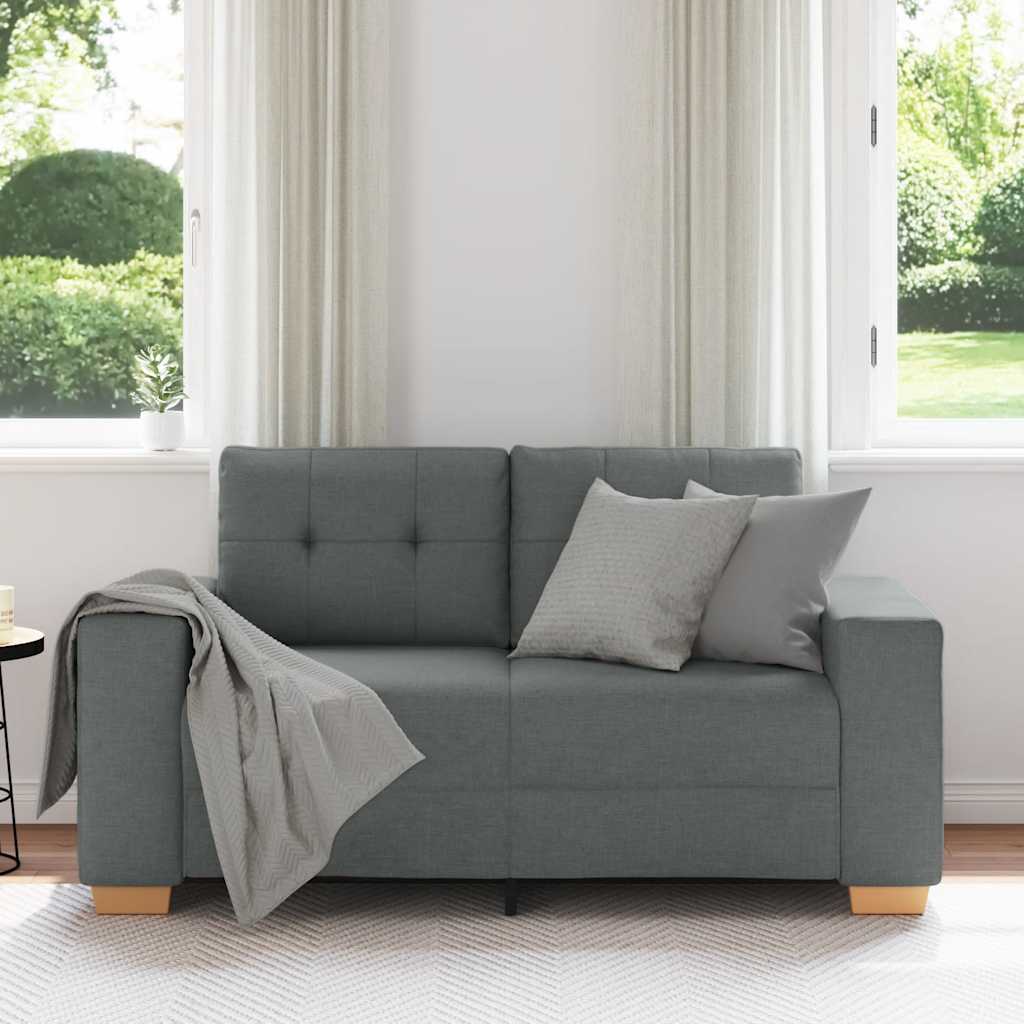 Zweisitzer-Sofa Dunkelgrau 120 Cm Stoff