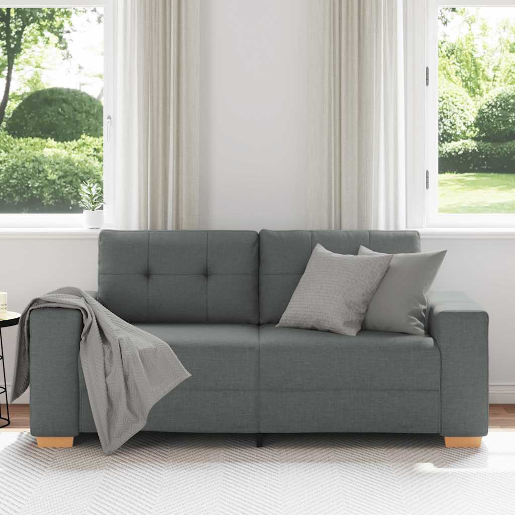 Zweisitzer-Sofa Dunkelgrau 140 Cm Stoff