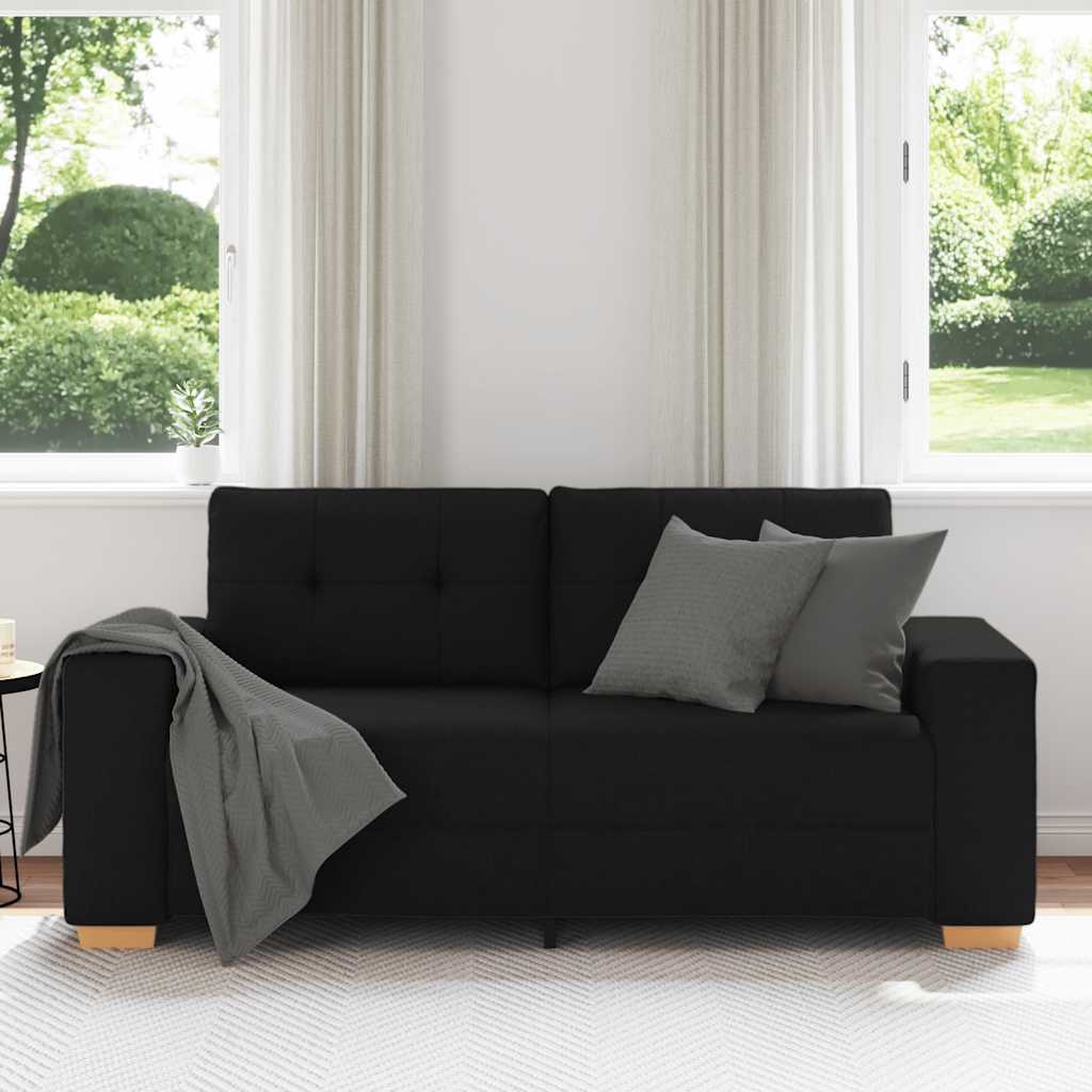 Zweisitzer-Sofa Schwarz 140 Cm Stoff