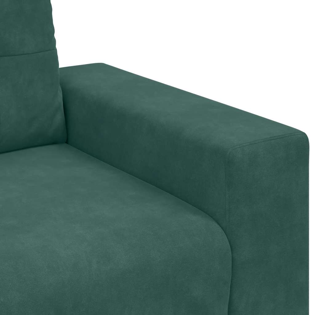 Zweisitzer-Sofa Dunkelgrün 120 Cm Samt