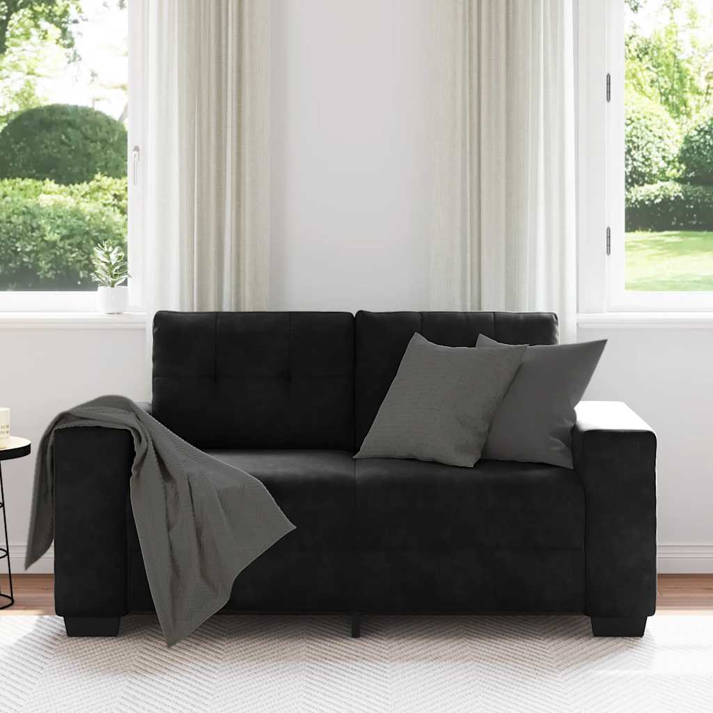 Zweisitzer-Sofa Schwarz 120 Cm Samt