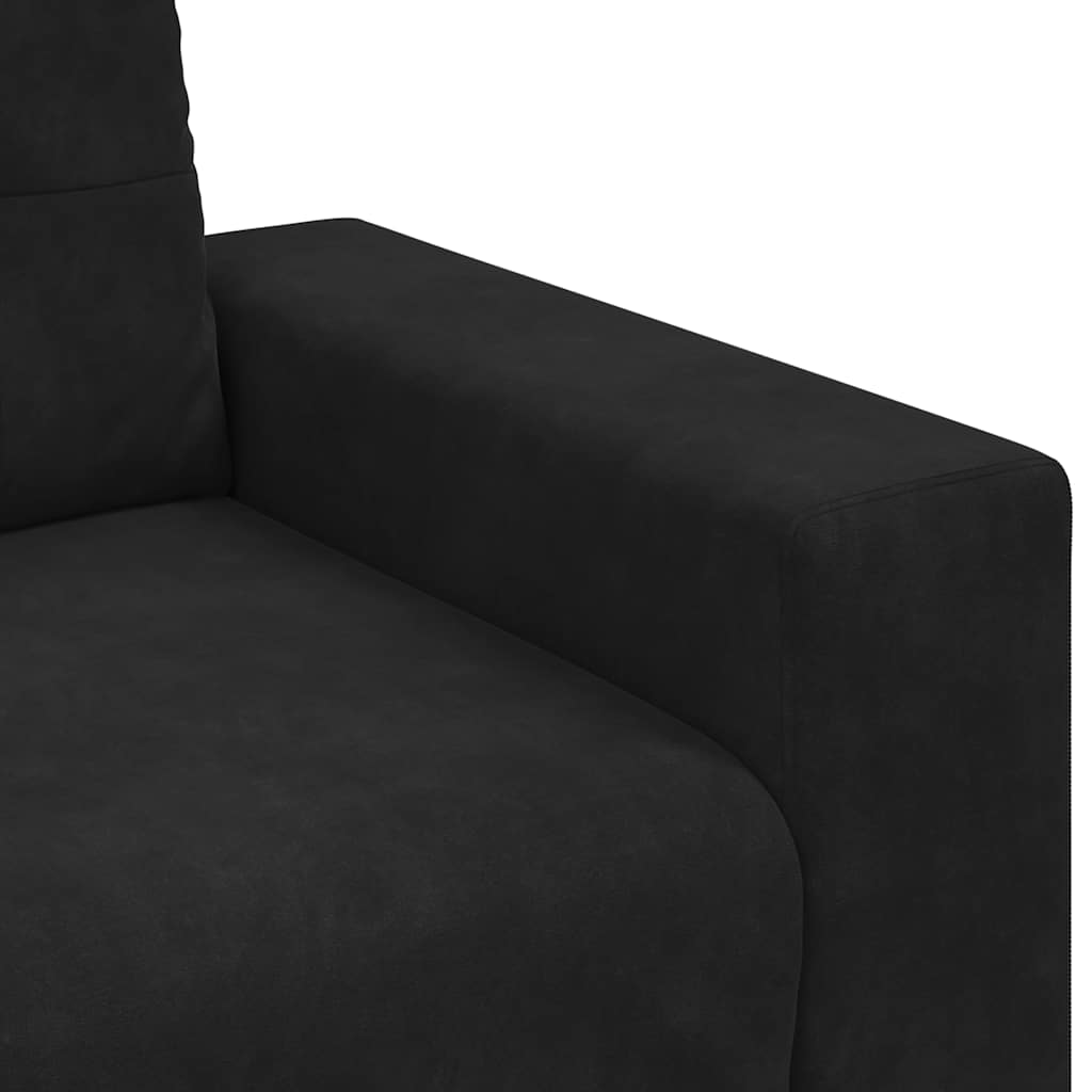 Zweisitzer-Sofa Schwarz 120 Cm Samt