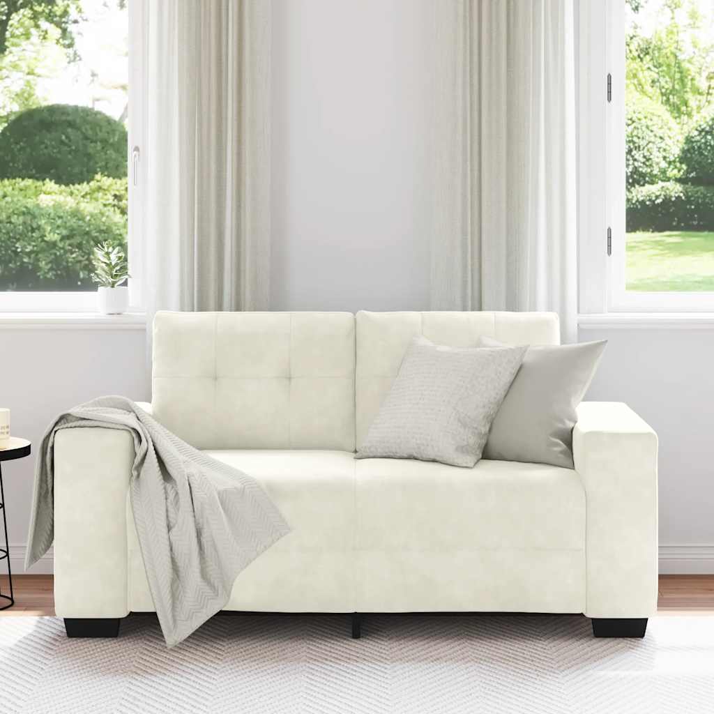 Zweisitzer-Sofa Creme 120 Cm Samt