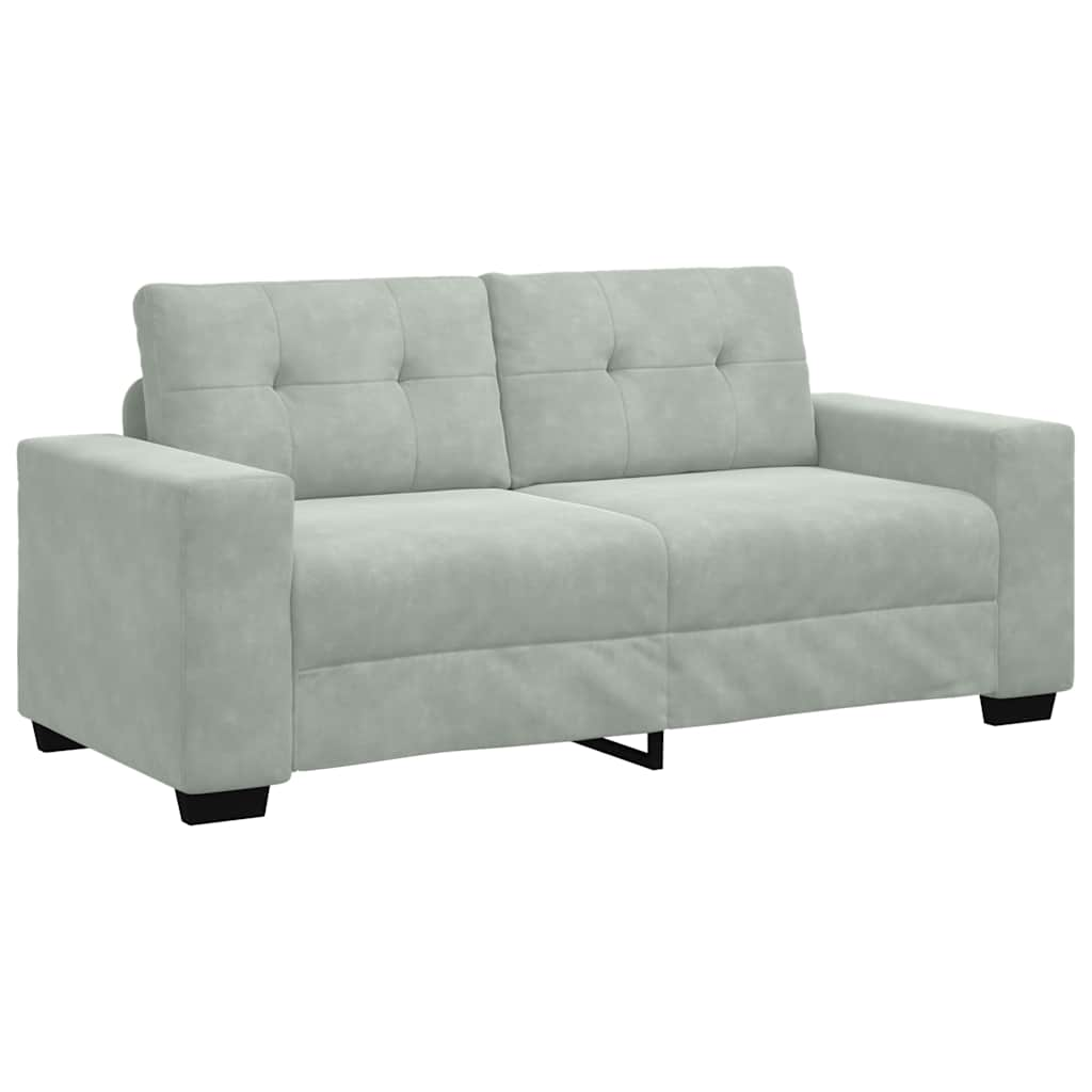 Zweisitzer-Sofa Hellgrau 140 Cm Samt