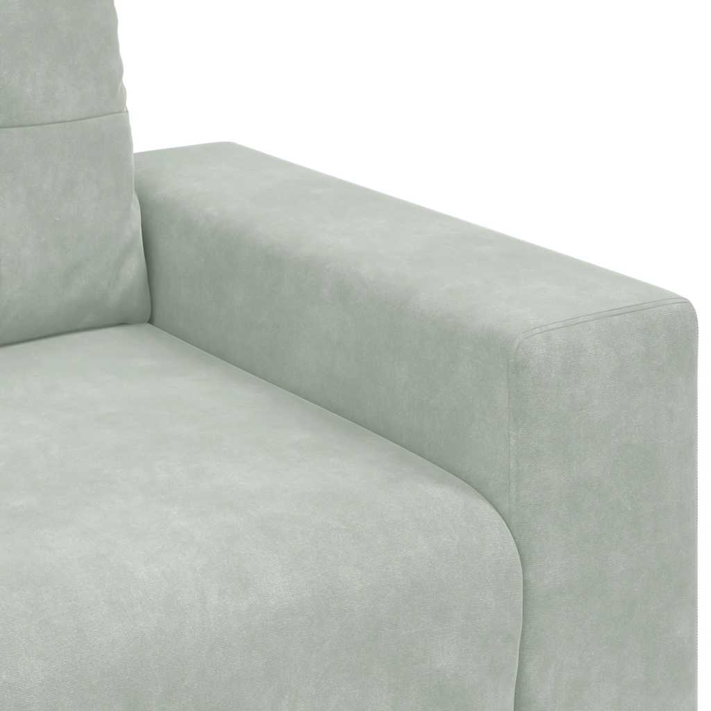 Zweisitzer-Sofa Hellgrau 140 Cm Samt