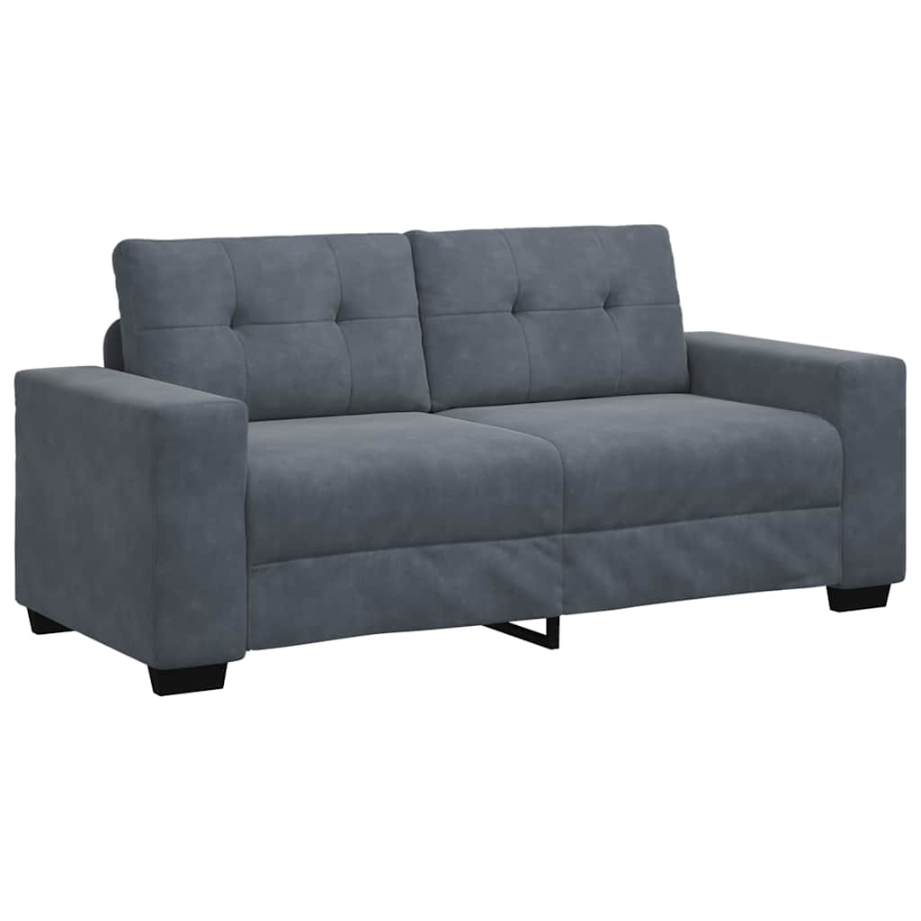 Zweisitzer-Sofa Dunkelgrau 140 Cm Samt