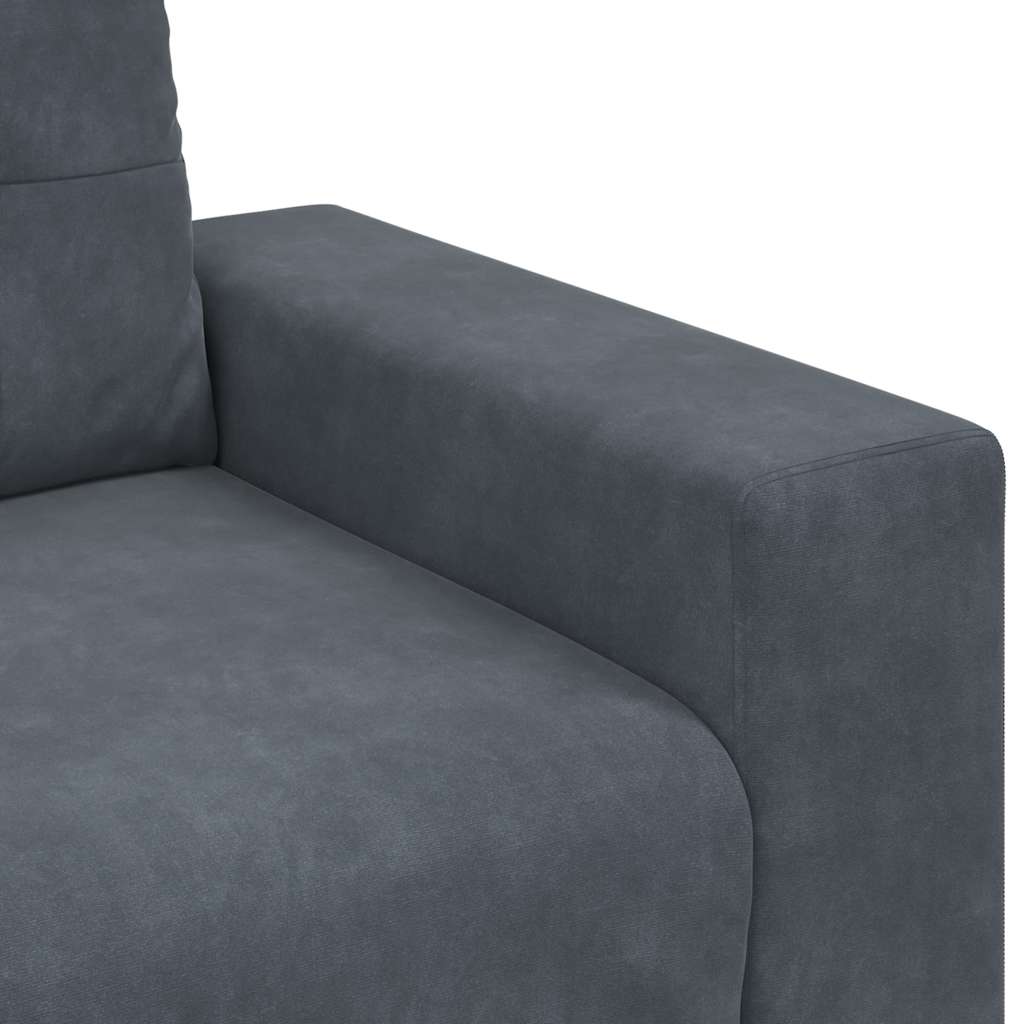 Zweisitzer-Sofa Dunkelgrau 140 Cm Samt