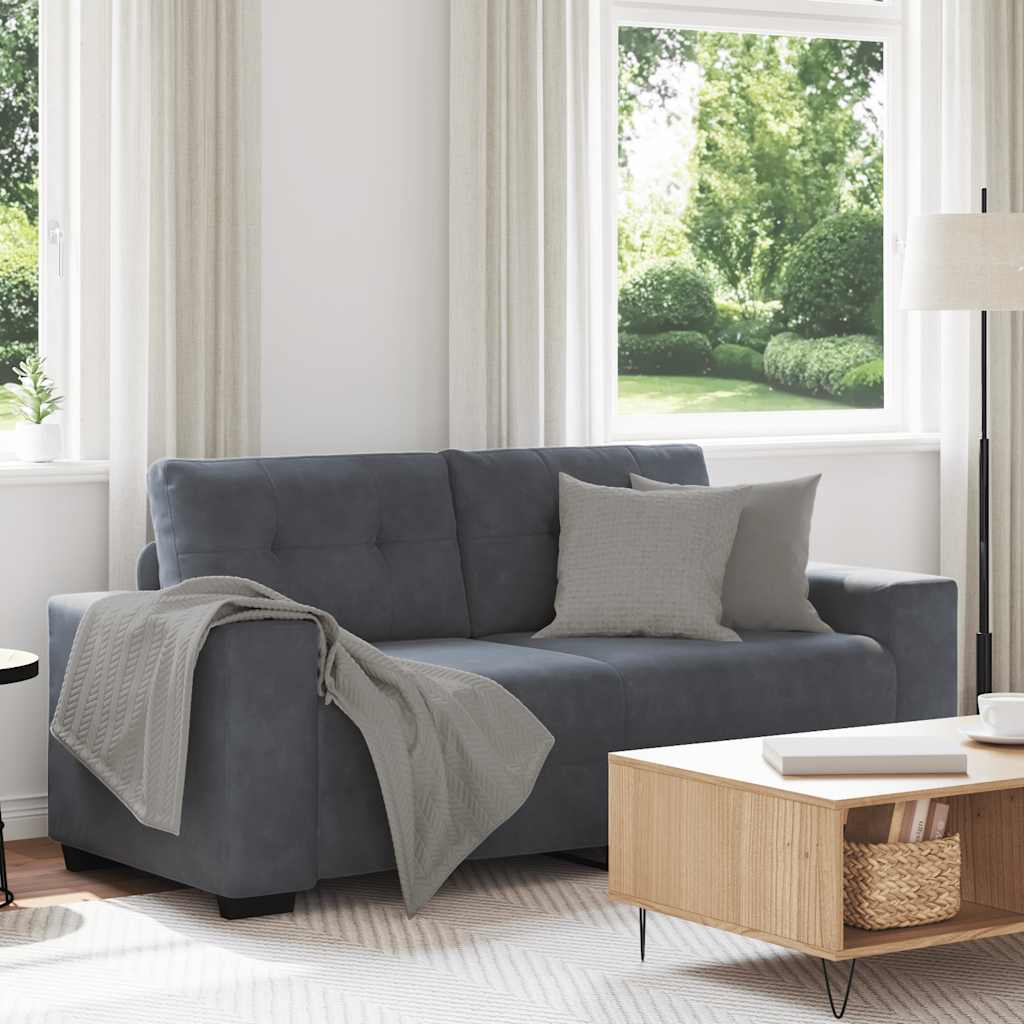 Zweisitzer-Sofa Dunkelgrau 140 Cm Samt