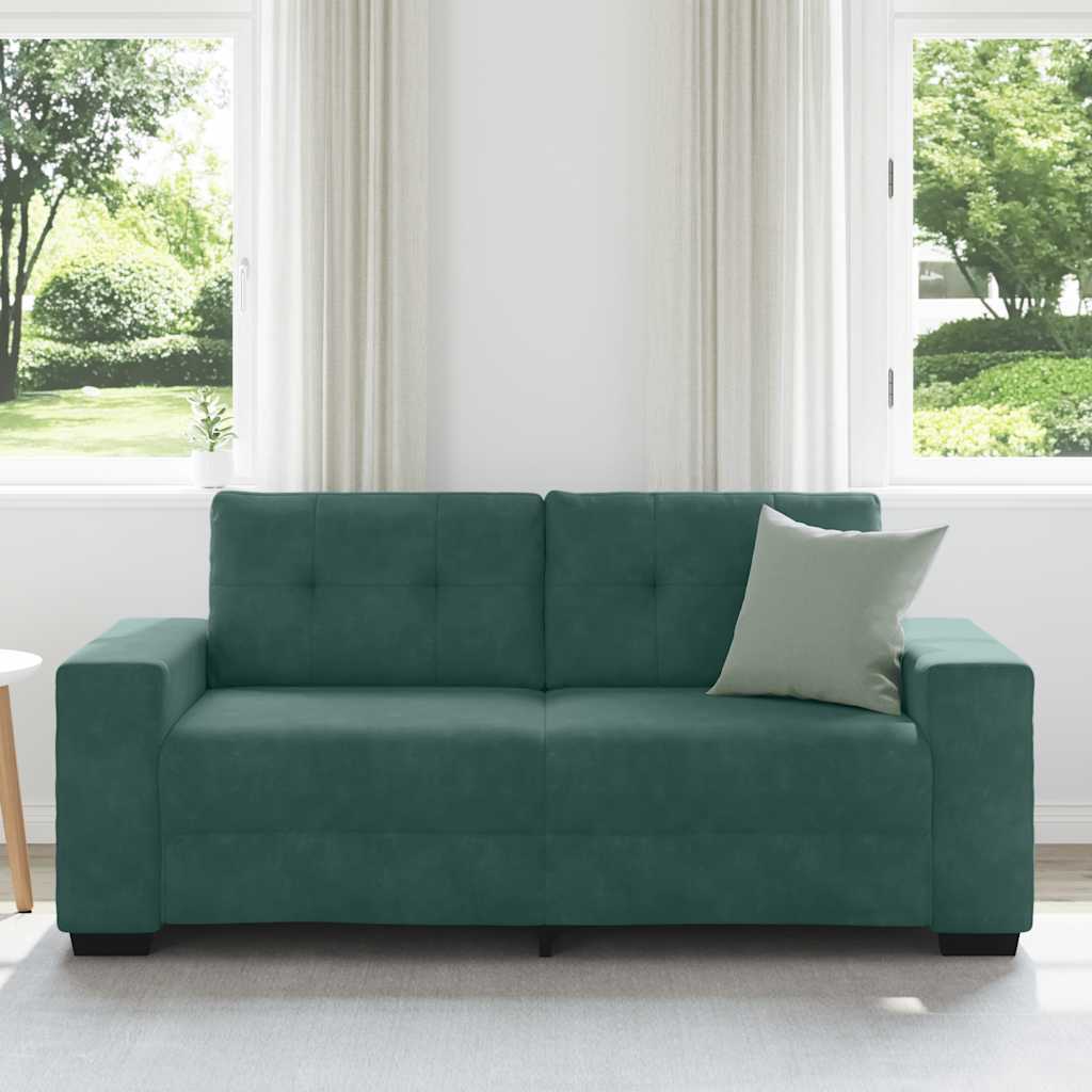 Zweisitzer-Sofa Dunkelgrün 140 Cm Samt