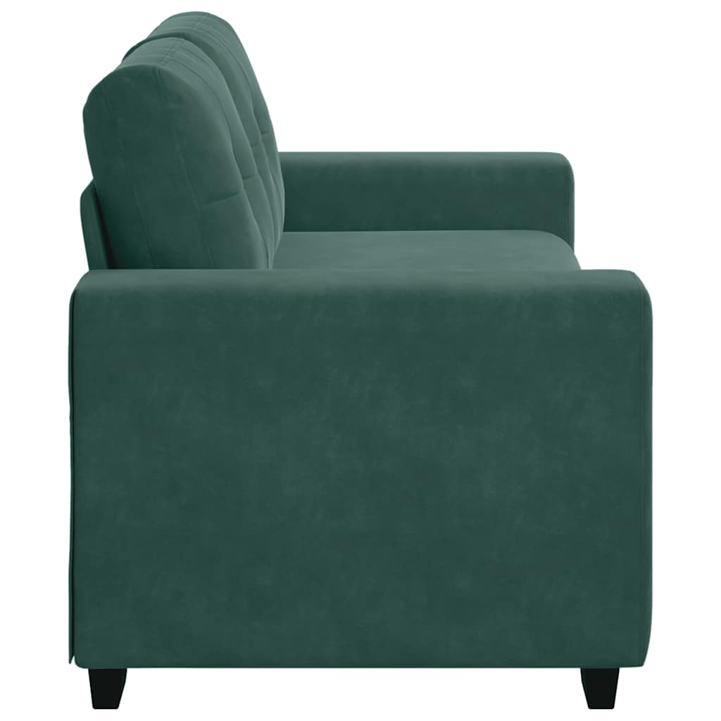 Zweisitzer-Sofa Dunkelgrün 140 Cm Samt