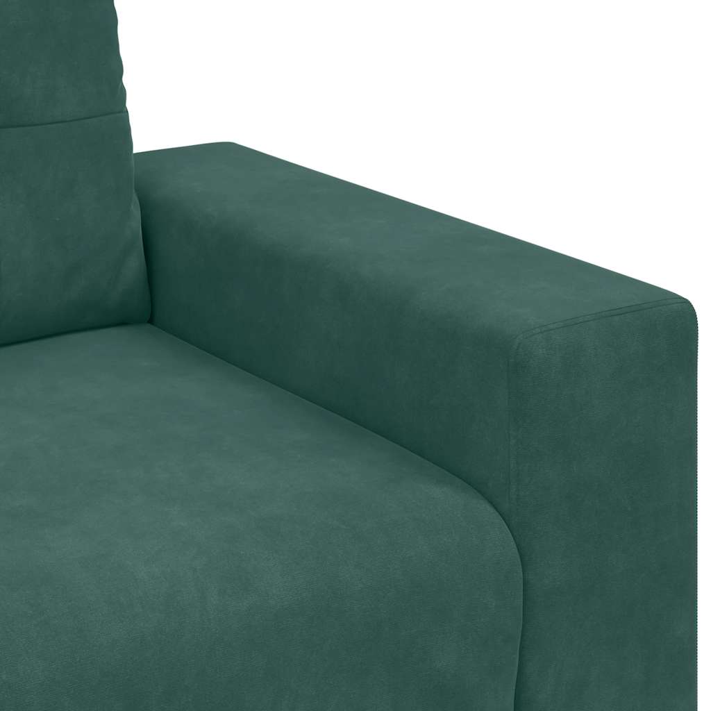 Zweisitzer-Sofa Dunkelgrün 140 Cm Samt