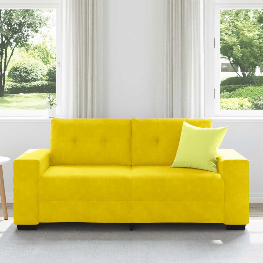 Zweisitzer-Sofa Gelb 140 Cm Samt