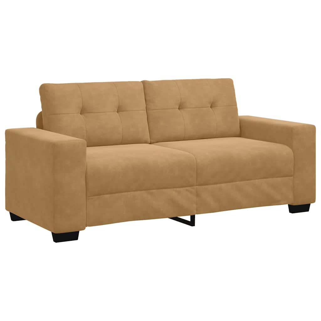 Zweisitzer-Sofa Braun 140 Cm Samt