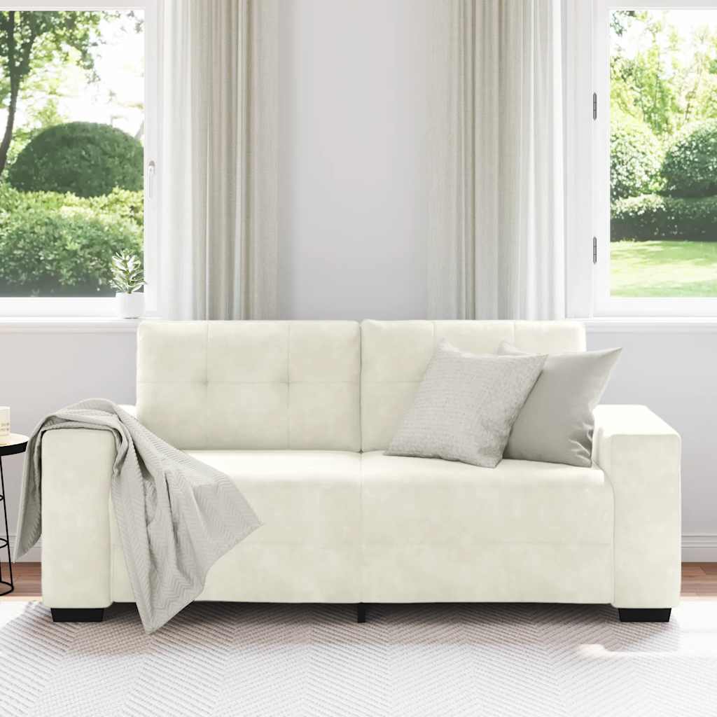 Zweisitzer-Sofa Creme 140 Cm Samt