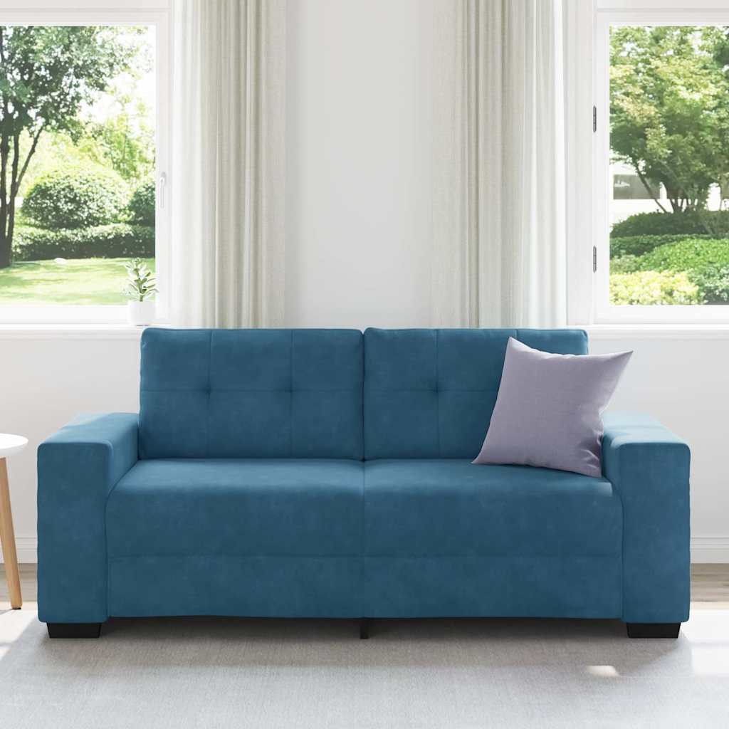 Zweisitzer-Sofa Blau 140 Cm Samt