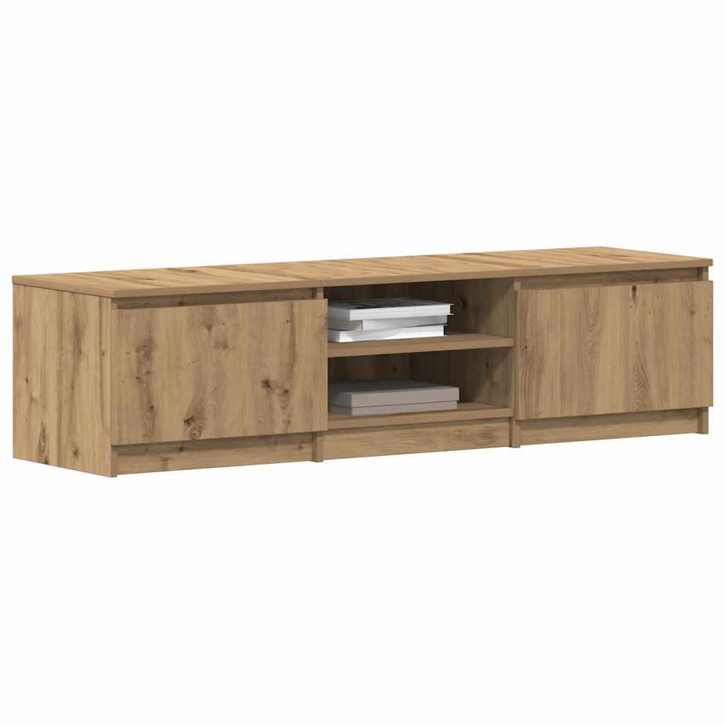 Tv-Schrank Schwarz Eichen-Optik 140X40X36 Cm Holzwerkstoff