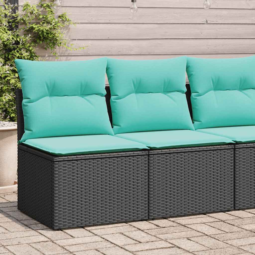 2-Tlg. Garten-Sofagarnitur mit Kissen Poly Rattan