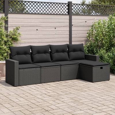 6-Tlg. Garten-Sofagarnitur Mit Kissen Beige Poly Rattan