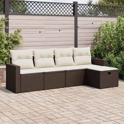 6-Tlg. Garten-Sofagarnitur Mit Kissen Beige Poly Rattan