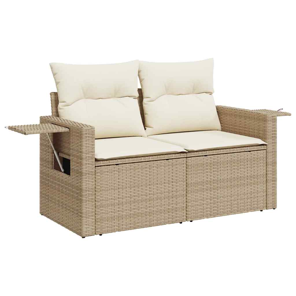 5-Tlg. Garten-Sofagarnitur Mit Kissen Beige Poly Rattan