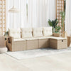 5-Tlg. Garten-Sofagarnitur Mit Kissen Beige Poly Rattan