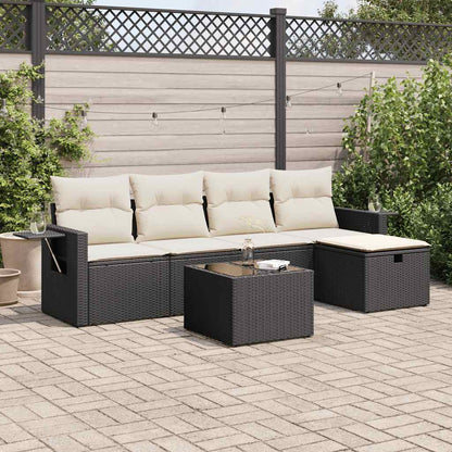 5-Tlg. Garten-Sofagarnitur Mit Kissen Beige Poly Rattan