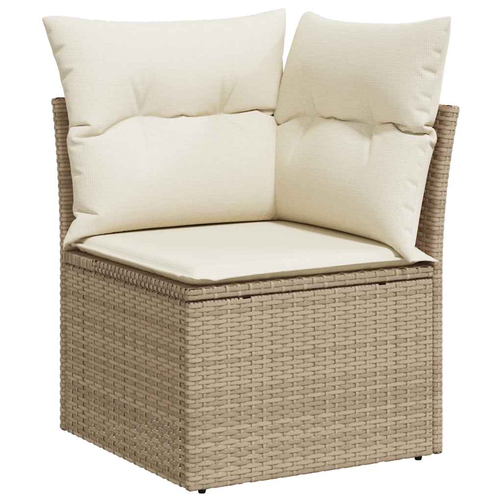 8-Tlg. Garten-Sofagarnitur Mit Kissen Beige Poly Rattan