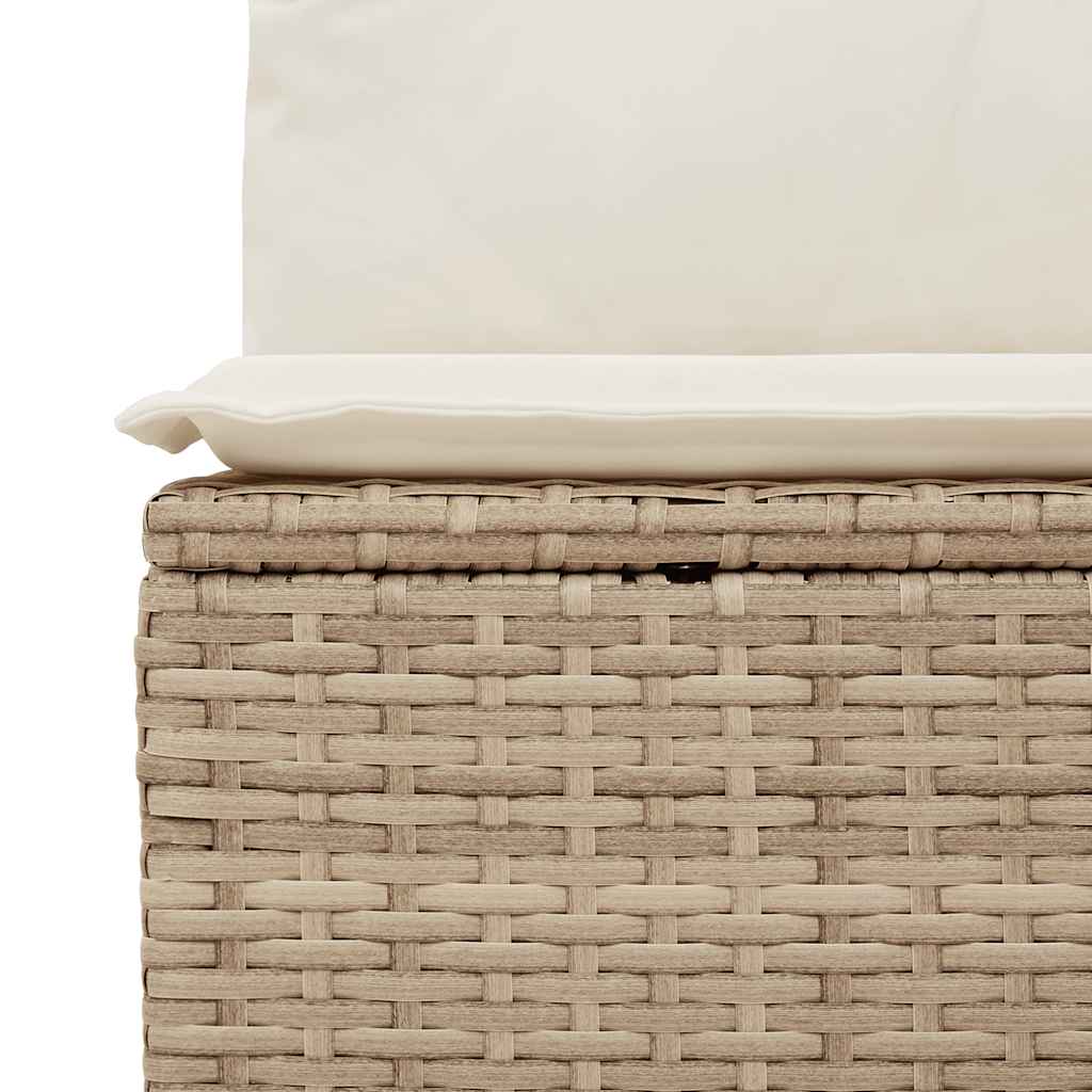 8-Tlg. Garten-Sofagarnitur Mit Kissen Beige Poly Rattan