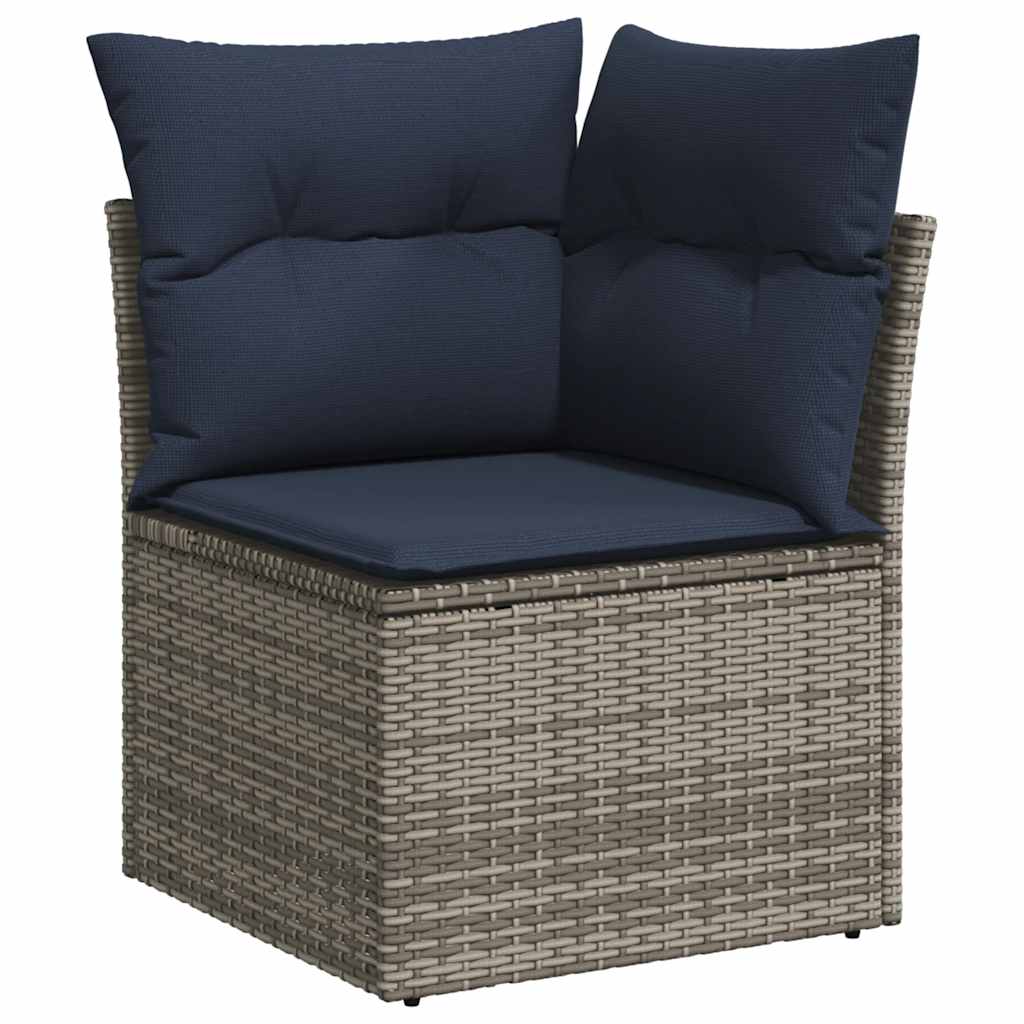 10-Tlg. Garten-Sofagarnitur Mit Kissen Poly Rattan Akazie