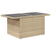 7-Tlg. Garten-Sofagarnitur Mit Kissen Beige Poly Rattan