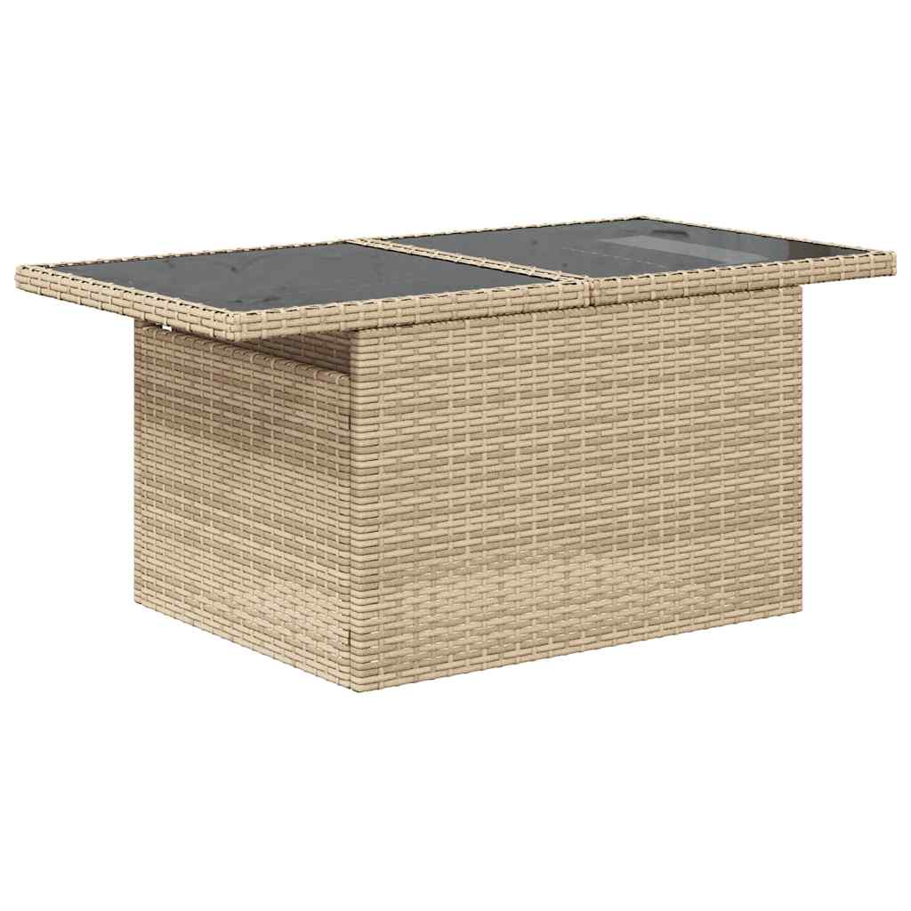 9-Tlg. Garten-Sofagarnitur Mit Kissen Beige Poly Rattan