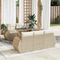 6-Tlg. Garten-Sofagarnitur Mit Kissen Beige Poly Rattan