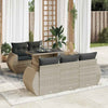 6-Tlg. Garten-Sofagarnitur Mit Kissen Beige Poly Rattan