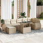 8-Tlg. Garten-Sofagarnitur Mit Kissen Beige Poly Rattan