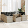 7-Tlg. Garten-Sofagarnitur Mit Kissen Beige Poly Rattan