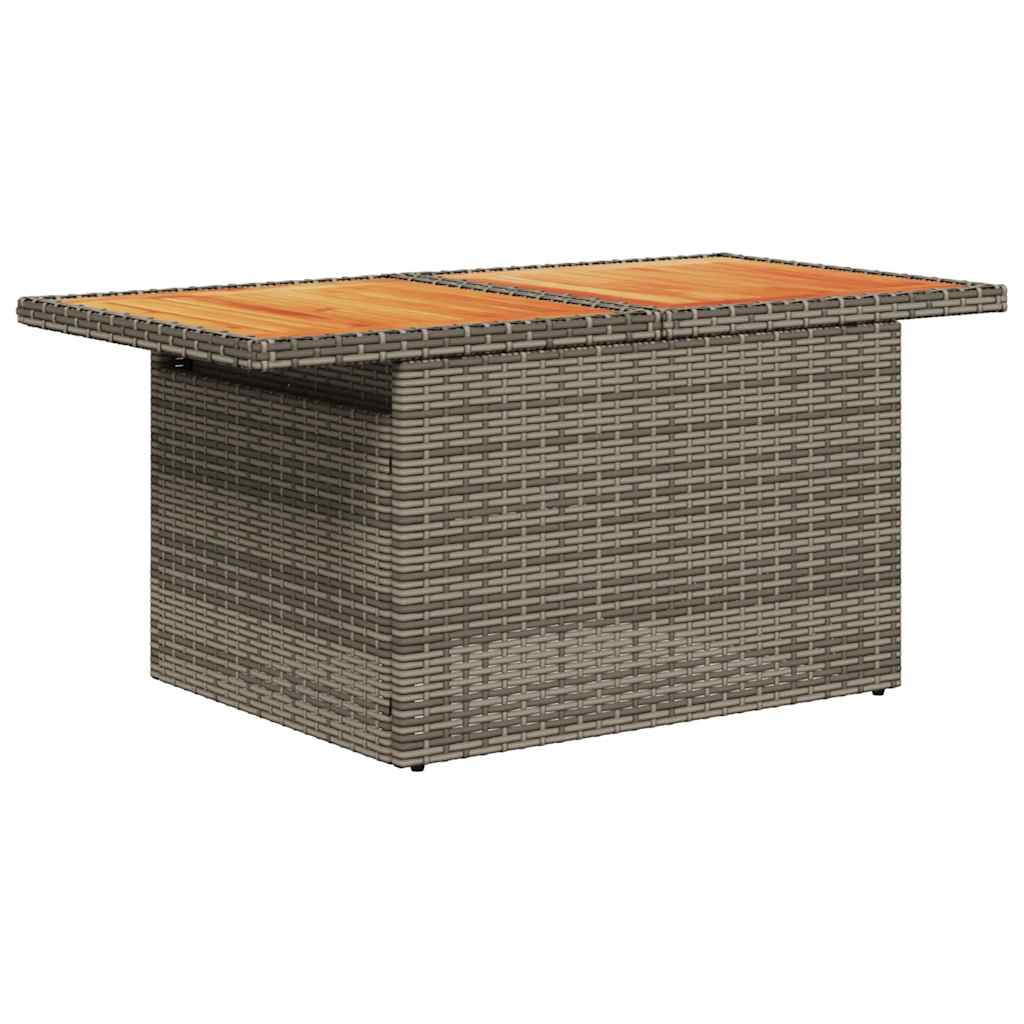 10-Tlg. Garten-Sofagarnitur mit Kissen Poly Rattan