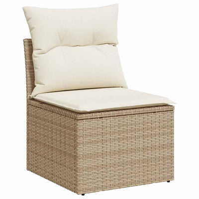 6-Tlg. Garten-Sofagarnitur Mit Kissen Beige Poly Rattan