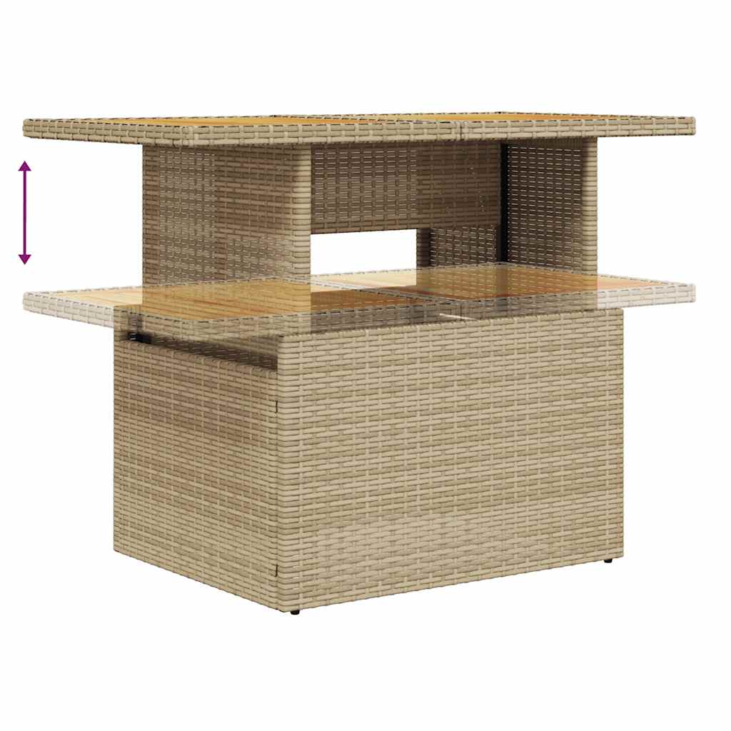 6-Tlg. Garten-Sofagarnitur Mit Kissen Beige Poly Rattan