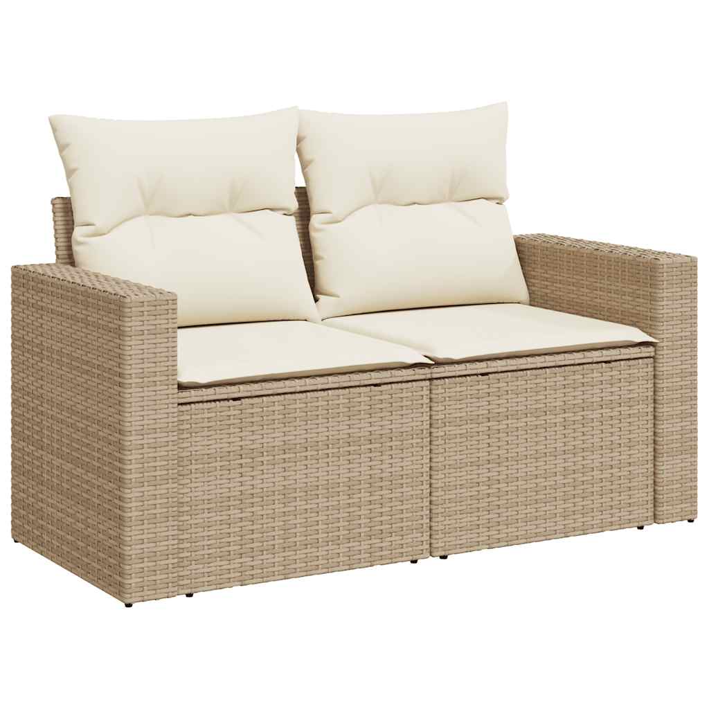 8-Tlg. Garten-Sofagarnitur Mit Kissen Beige Poly Rattan