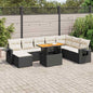 9-Tlg. Garten-Sofagarnitur Mit Kissen Beige Poly Rattan