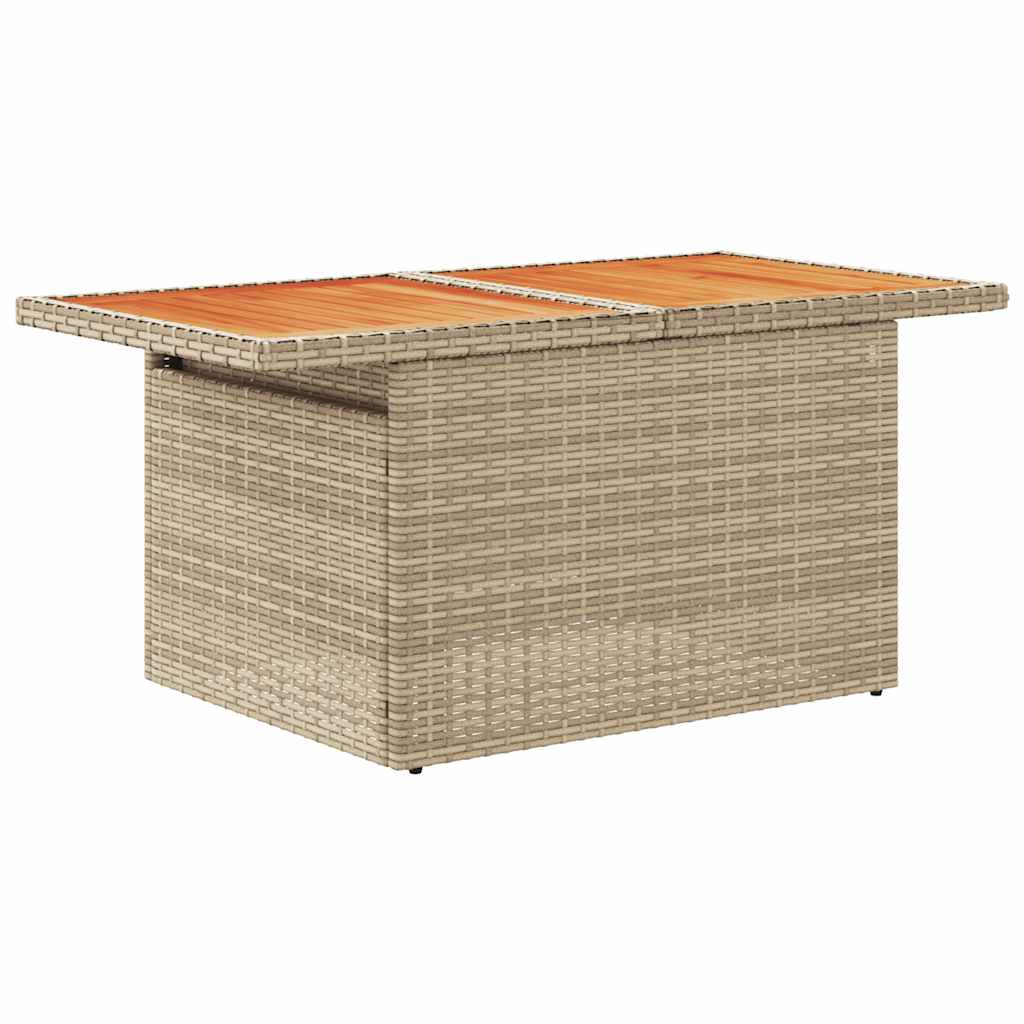 11-Tlg. Garten-Sofagarnitur Mit Kissen Beige Poly Rattan