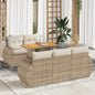 6-Tlg. Garten-Sofagarnitur Mit Kissen Beige Poly Rattan