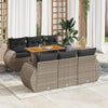 7-Tlg. Garten-Sofagarnitur Mit Kissen Beige Poly Rattan