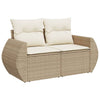 10-Tlg. Garten-Sofagarnitur Mit Kissen Beige Poly Rattan