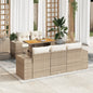 6-Tlg. Garten-Sofagarnitur Mit Kissen Beige Poly Rattan