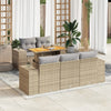 6-Tlg. Garten-Sofagarnitur Mit Kissen Beige Poly Rattan