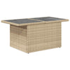 9-Tlg. Garten-Sofagarnitur Mit Kissen Beige Poly Rattan